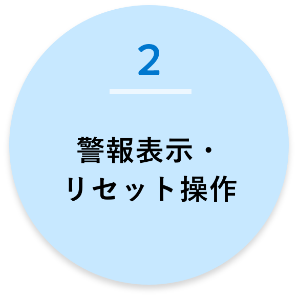 警報表示・リセット操作