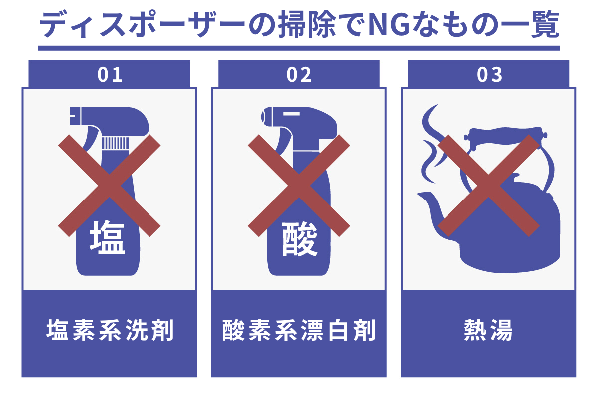 ディスポーザーの掃除でNGなもの一覧